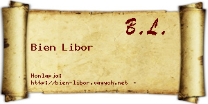 Bien Libor névjegykártya